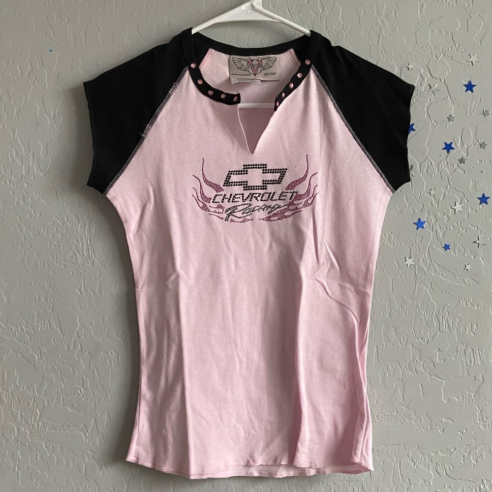 Pink Chevy racing shirt